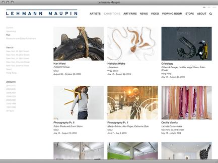 Lehmann Maupin - News - exhibit-E | Website Design for the Art World