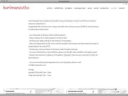 Kurimanzutto - News - exhibit-E | Website Design for the Art World