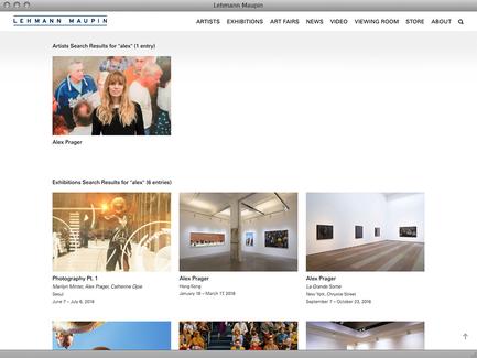 Lehmann Maupin - News - exhibit-E | Website Design for the Art World