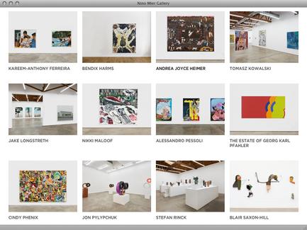 Nino Mier Gallery - News - exhibit-E | Website Design for the Art World