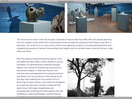 Acquavella Galleries - News - exhibit-E | Website Design for the Art World