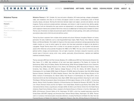 Lehmann Maupin - News - exhibit-E | Website Design for the Art World