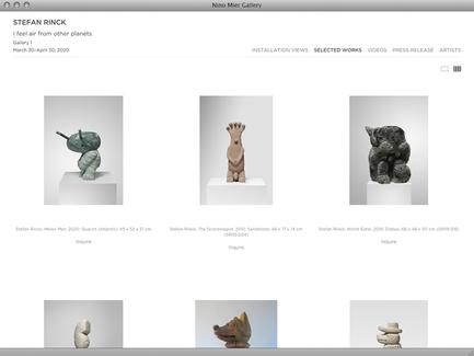 Nino Mier Gallery - News - exhibit-E | Website Design for the Art World