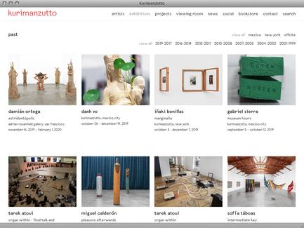 Kurimanzutto - News - exhibit-E | Website Design for the Art World