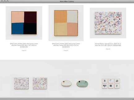 Nino Mier Gallery - News - exhibit-E | Website Design for the Art World