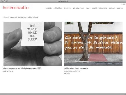 Kurimanzutto - News - exhibit-E | Website Design for the Art World