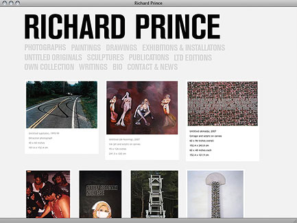 Richard Prince - Case Studies - exhibit-E | Website Design for the Art World