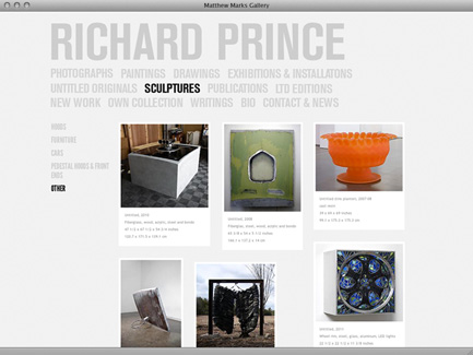 Richard Prince - Case Studies - exhibit-E | Website Design for the Art World