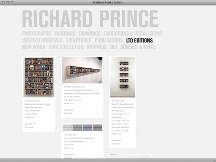 Richard Prince - Case Studies - exhibit-E | Website Design for the Art World